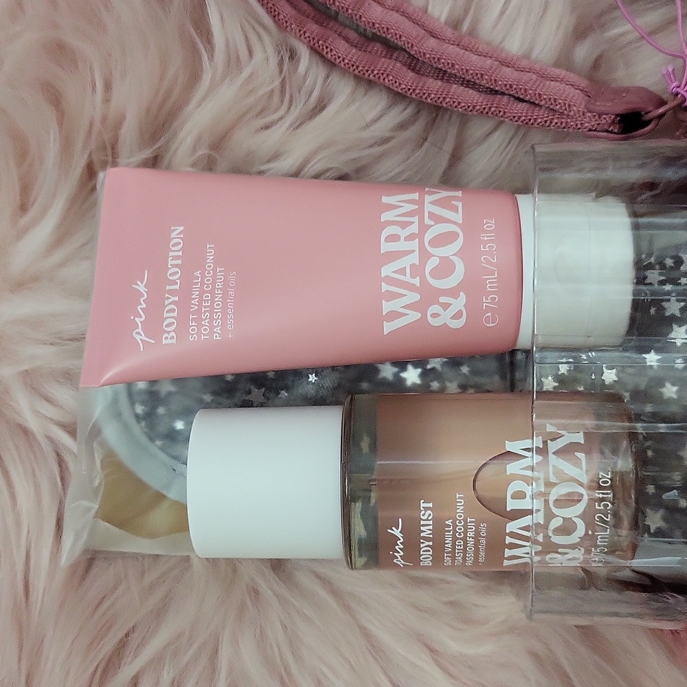 Brand New PINK Victoria's Secret WARM & COZY FRAGRANCE BEAUTY SET - Picture 2 of 6